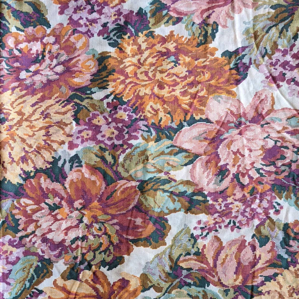 Vintage Baroque Floral Print Fabric, Large‎ Scale Floral Print, 42" by 2 YDS